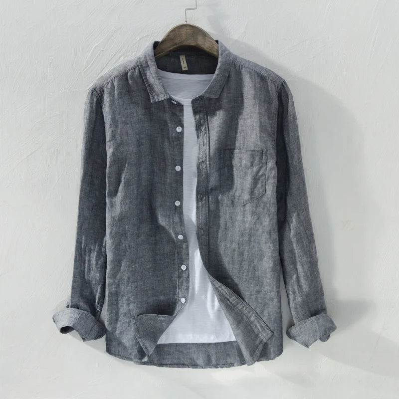 Chambray Linen Button Down Shirt