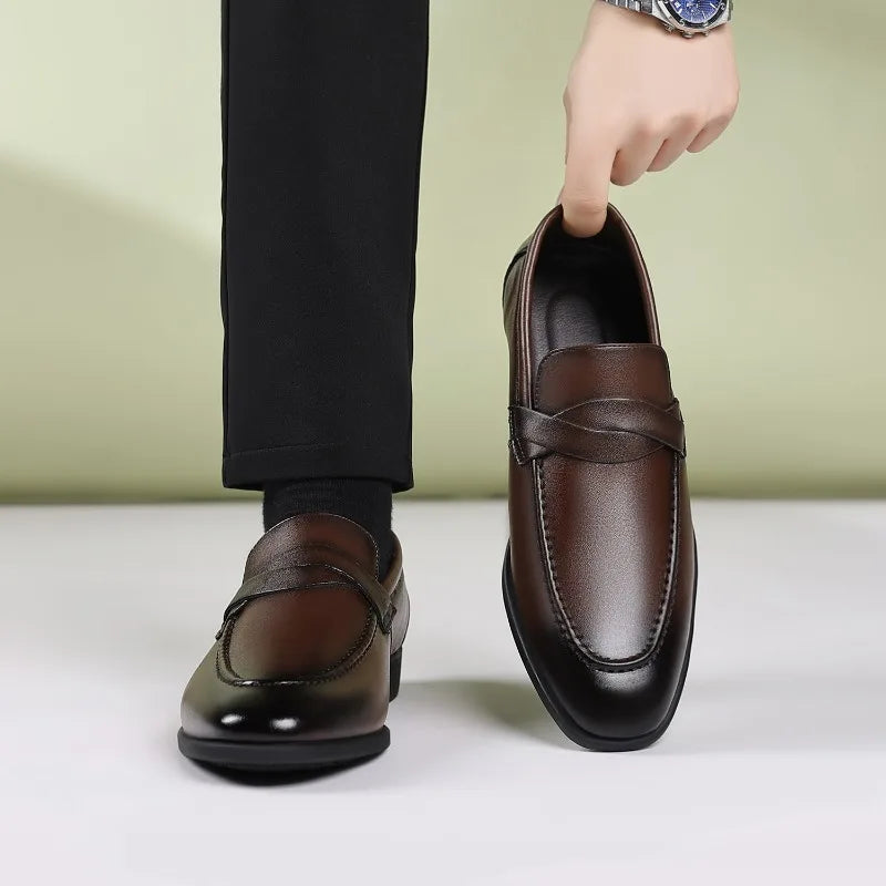 Hudson Leather Pointed Toe Loafer