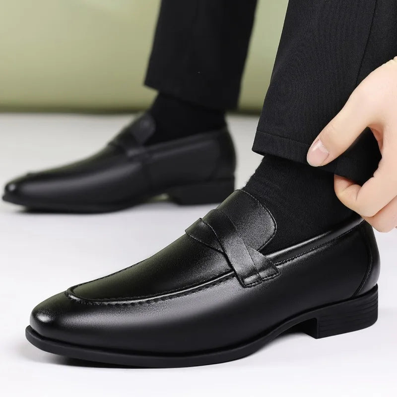 Hudson Leather Pointed Toe Loafer