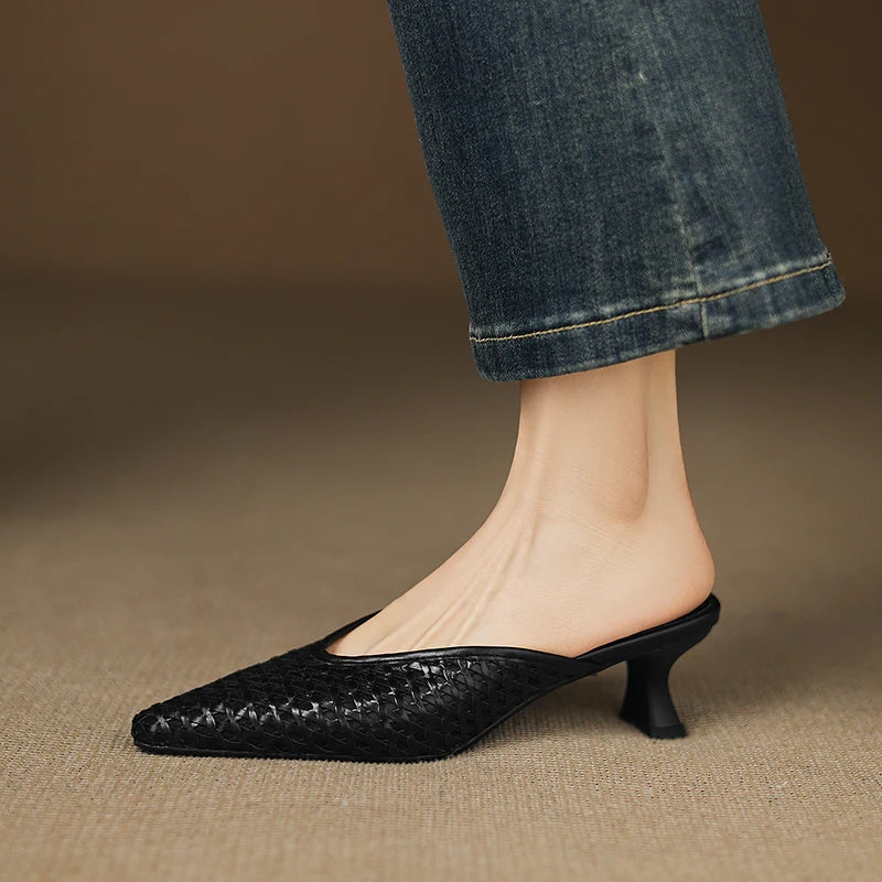 Sabrina Genuine Leather Mules