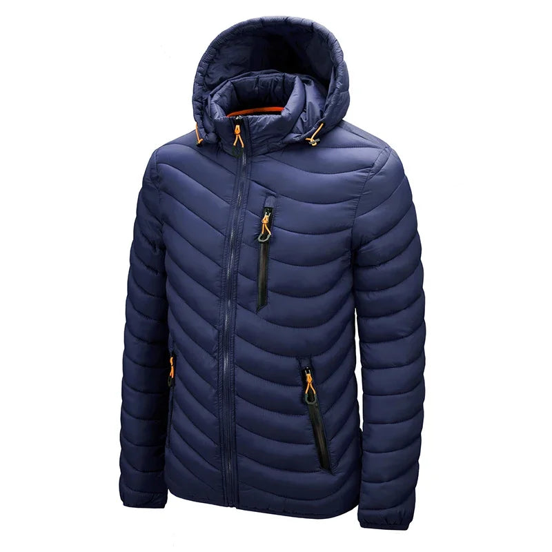 Jacket Men Windbreaker 2023 New Spring Autumn Hooded Parkas Men's Fashion Casual Lightweight Padded Jacket Coat Male