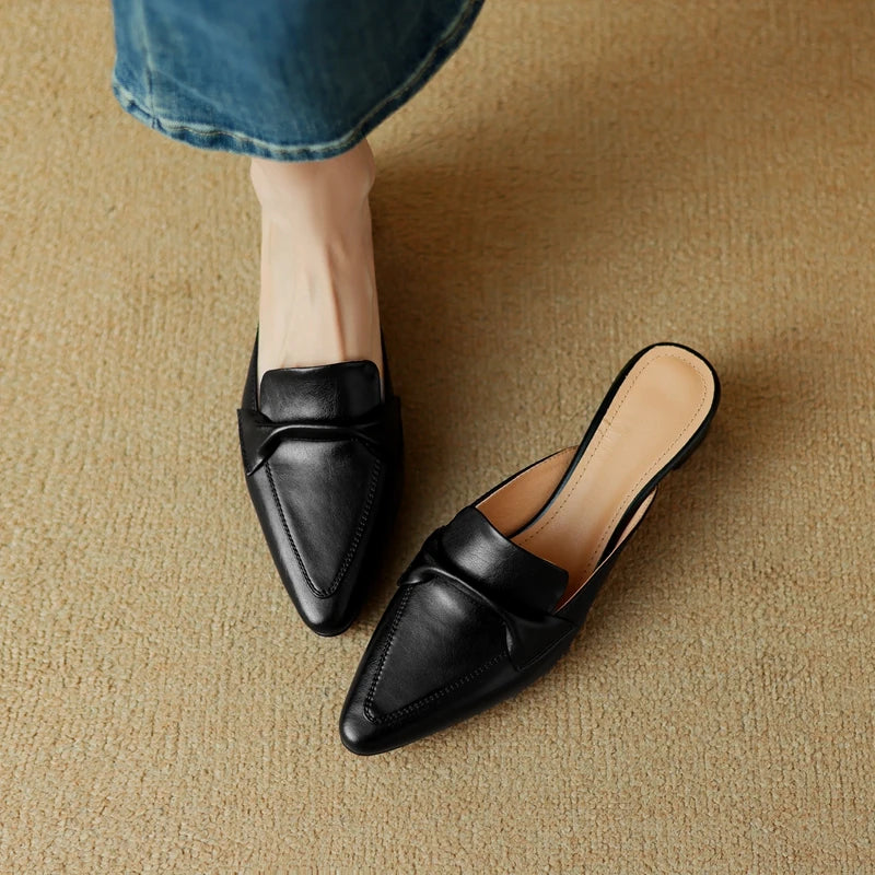 Elara Genuine Leather Flats