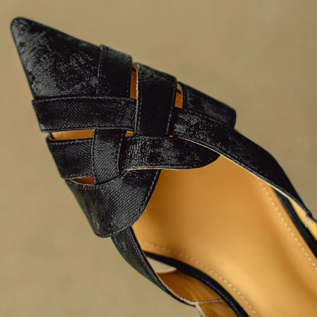 Viana Genuine Leather Slingback Heels