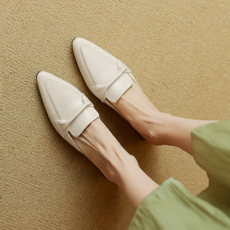 Elara Genuine Leather Flats