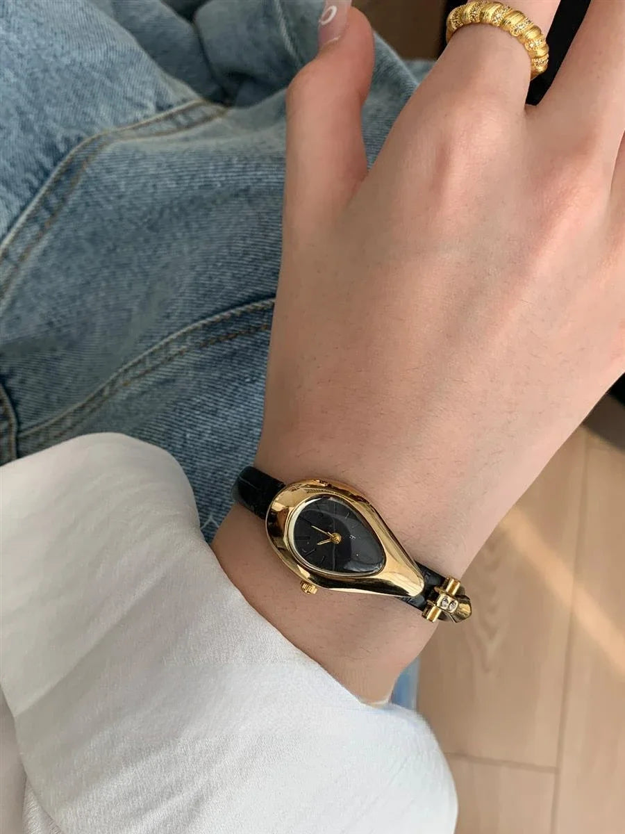 Small niche design, Chinese style fashion, genuine leather women's watch, high-end temperament, versatile watch