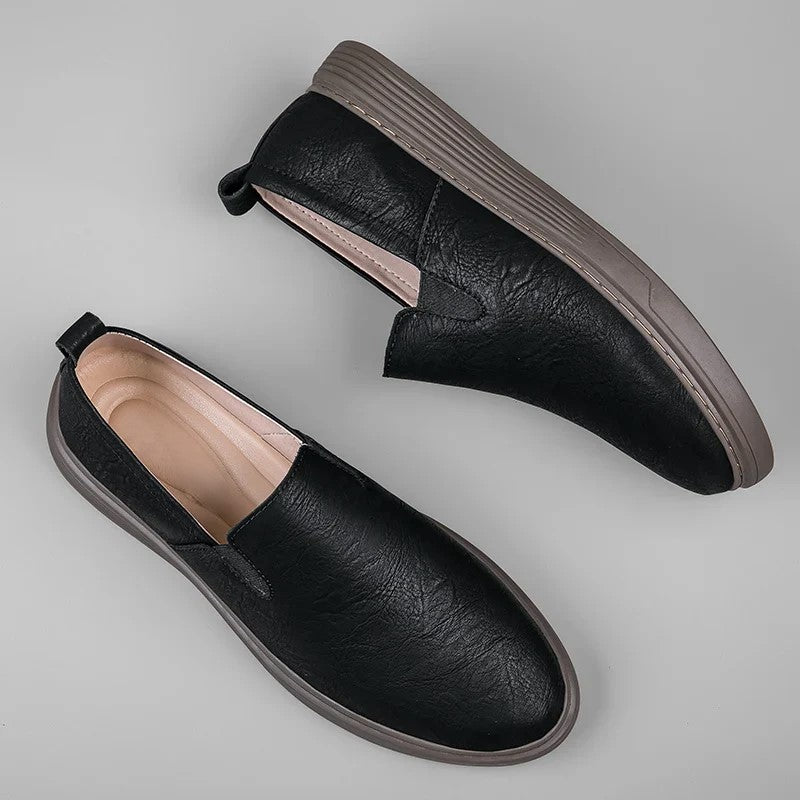 Crown Leather Slip-On Shoes