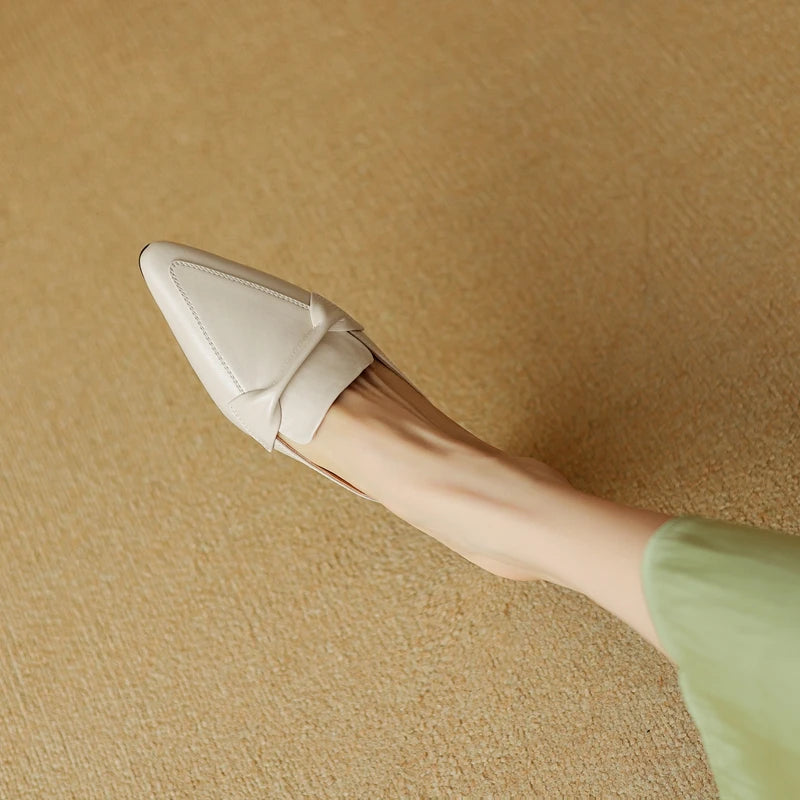 Elara Genuine Leather Flats