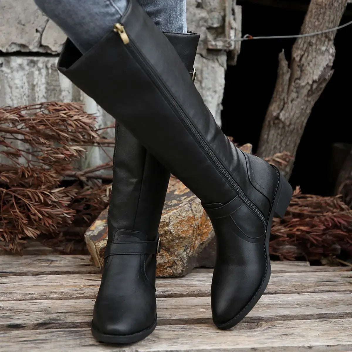 Brielle Leather Riding Boots