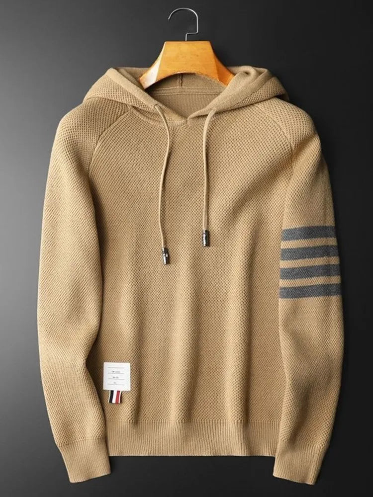 2024 Autumn and Winter New Fashion Trend Striped Sweater Men's Casual Loose Comfortable Thick Warm Large Size Sweater M-5XL