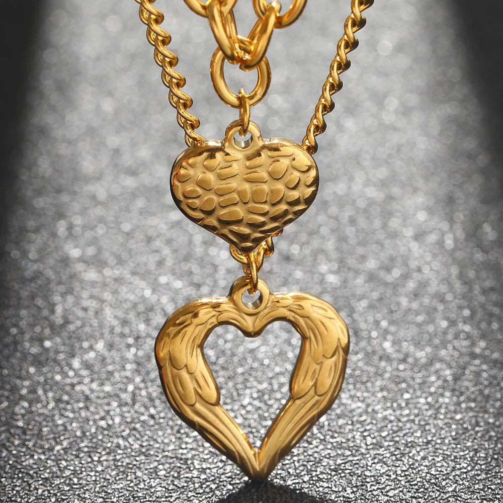 Cherubim Heart Necklace Set