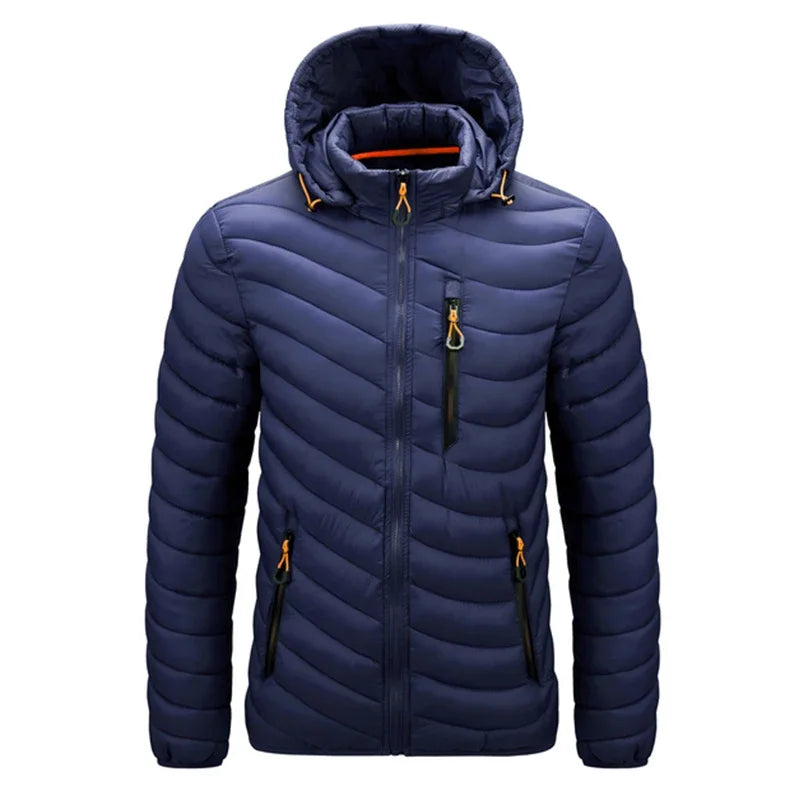 Jacket Men Windbreaker 2023 New Spring Autumn Hooded Parkas Men's Fashion Casual Lightweight Padded Jacket Coat Male