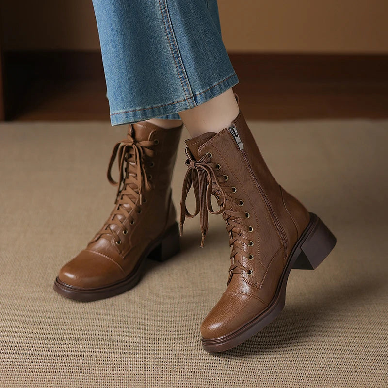 Carter Leather Combat Boots