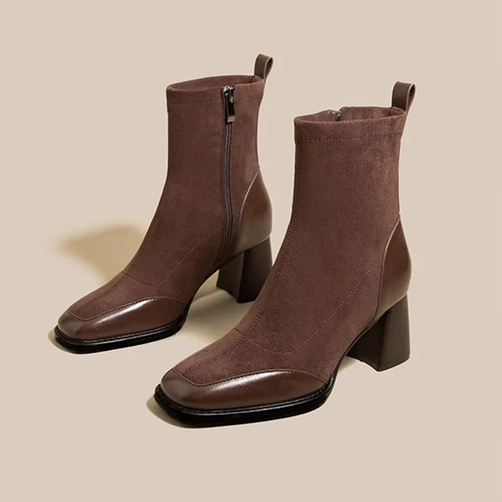Elliot Platform Heel Leather Boots