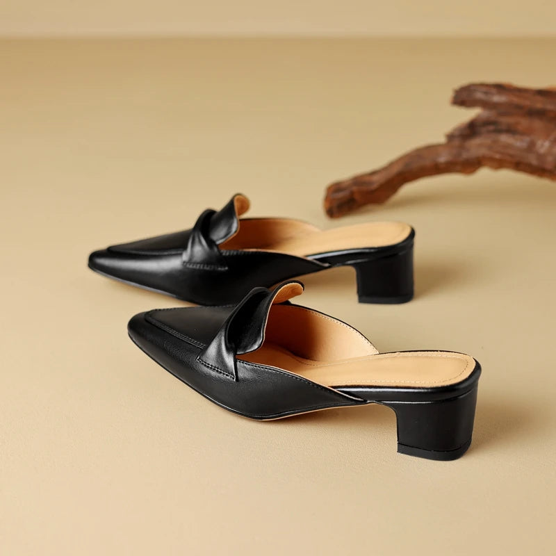 Elara Genuine Leather Flats