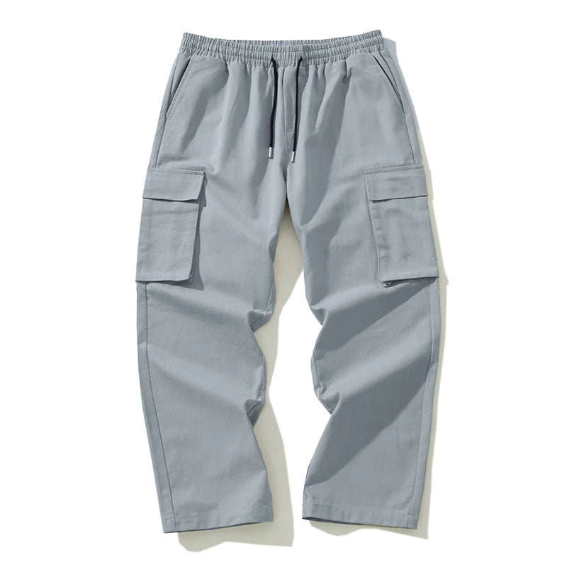 Spring Summer New Youth Fashion Trend Multi Pocket Korean Loose Sports Casual Pants Men'S Wide Leg Straight Versatile Trousers