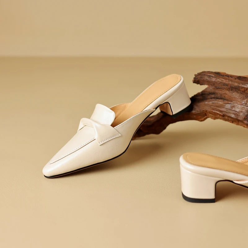 Elara Genuine Leather Flats