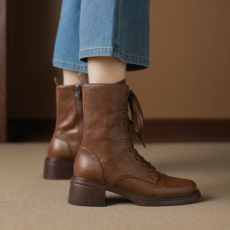 Carter Leather Combat Boots