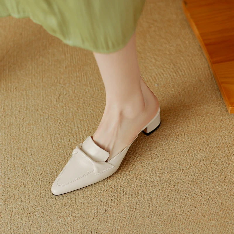 Elara Genuine Leather Flats