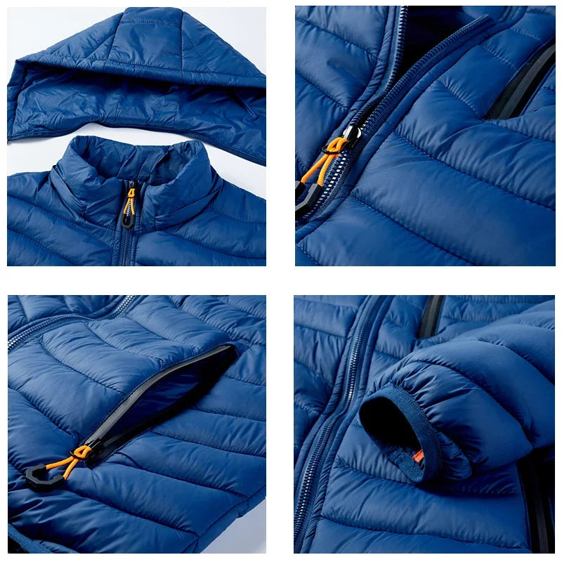 Jacket Men Windbreaker 2023 New Spring Autumn Hooded Parkas Men's Fashion Casual Lightweight Padded Jacket Coat Male