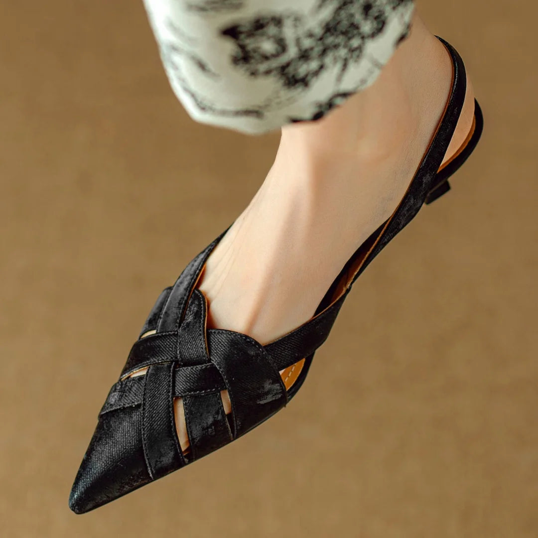 Viana Genuine Leather Slingback Heels