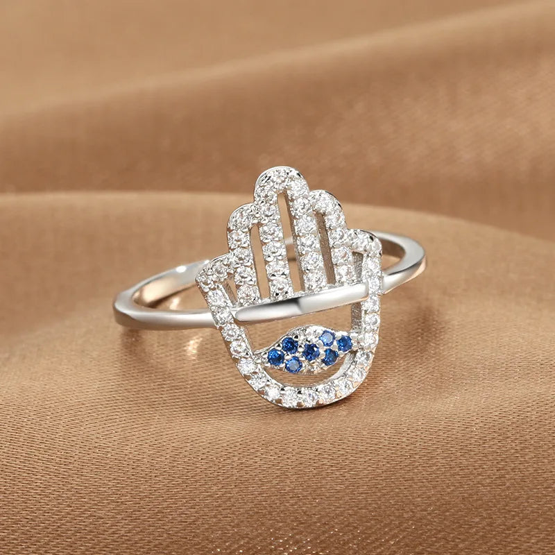 Hamsa Protection Resizable Ring