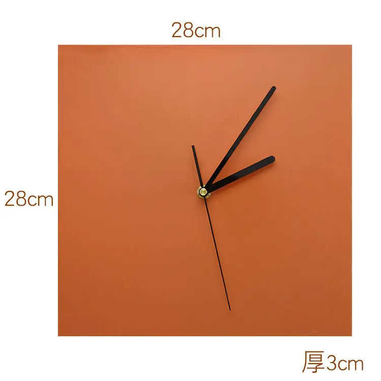 Nordic clock wall clock mute creative fashion decorative clock living room modern minimalist square wall watch orange