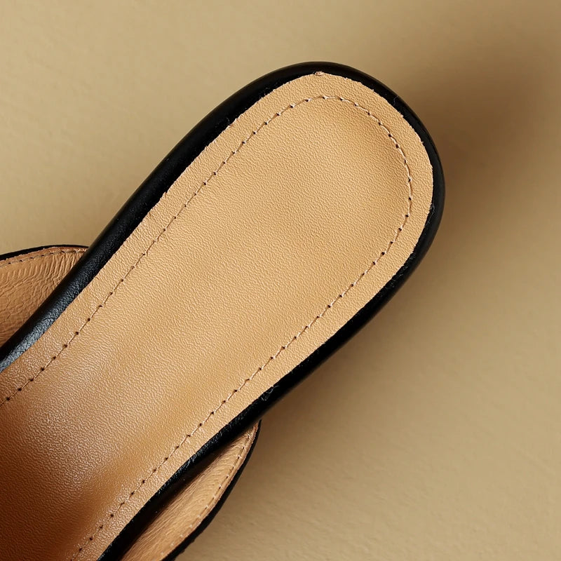 Elara Genuine Leather Flats