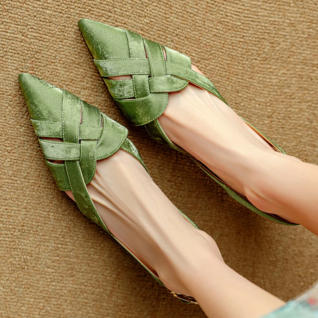 Viana Genuine Leather Slingback Heels