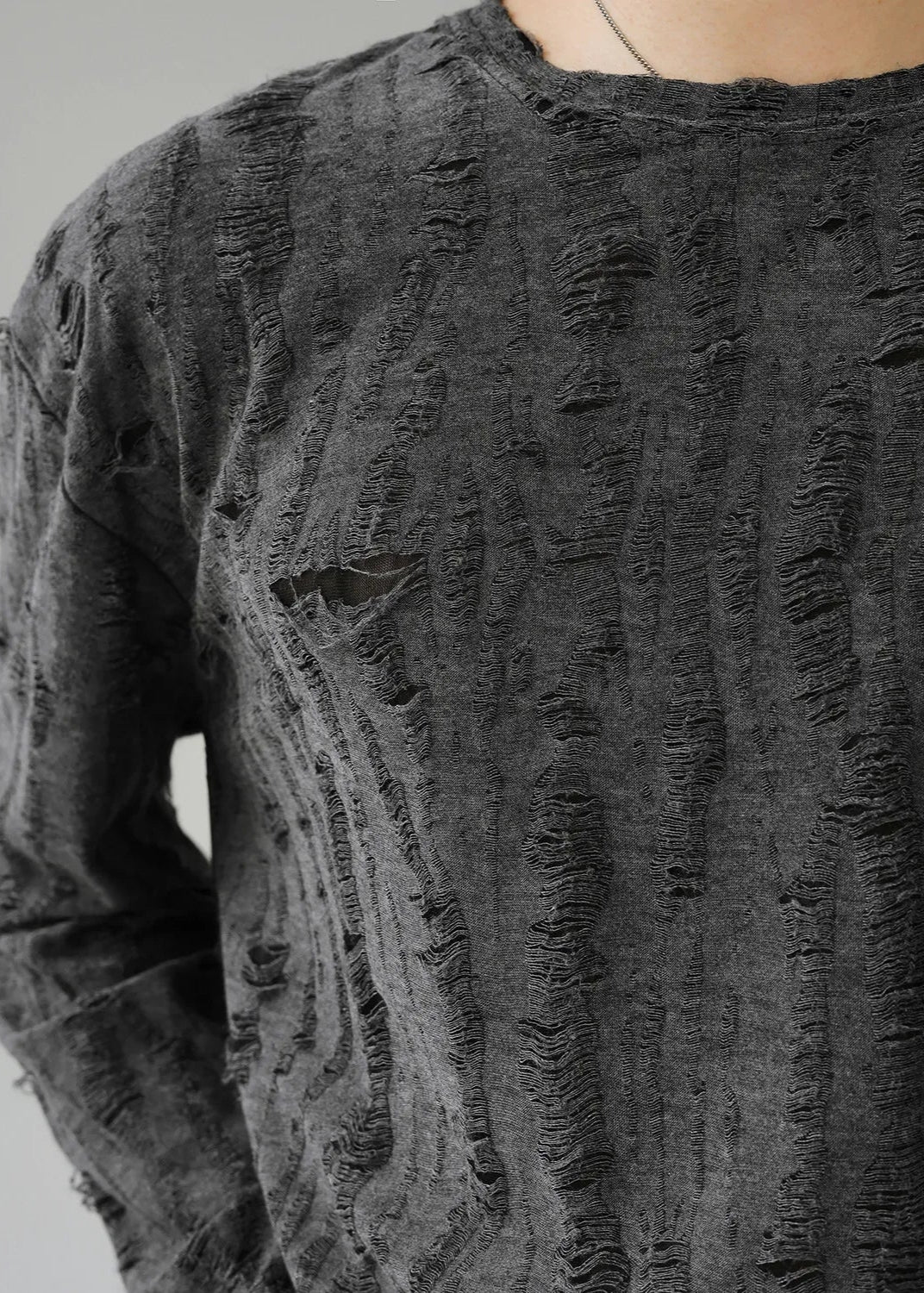 Veil Distressed Long Sleeve Shirt