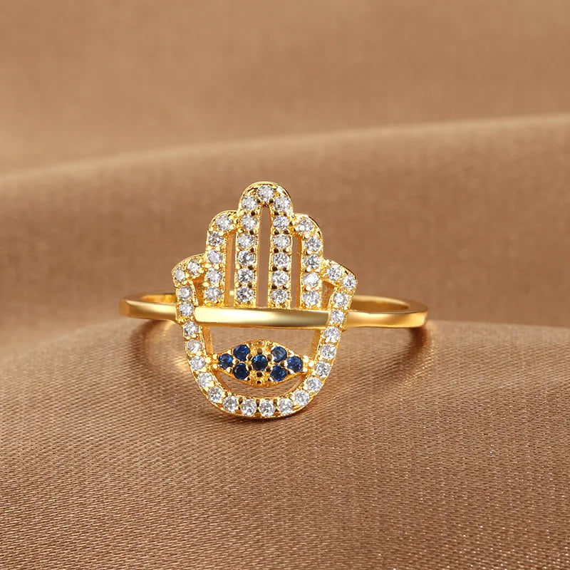 Hamsa Protection Resizable Ring