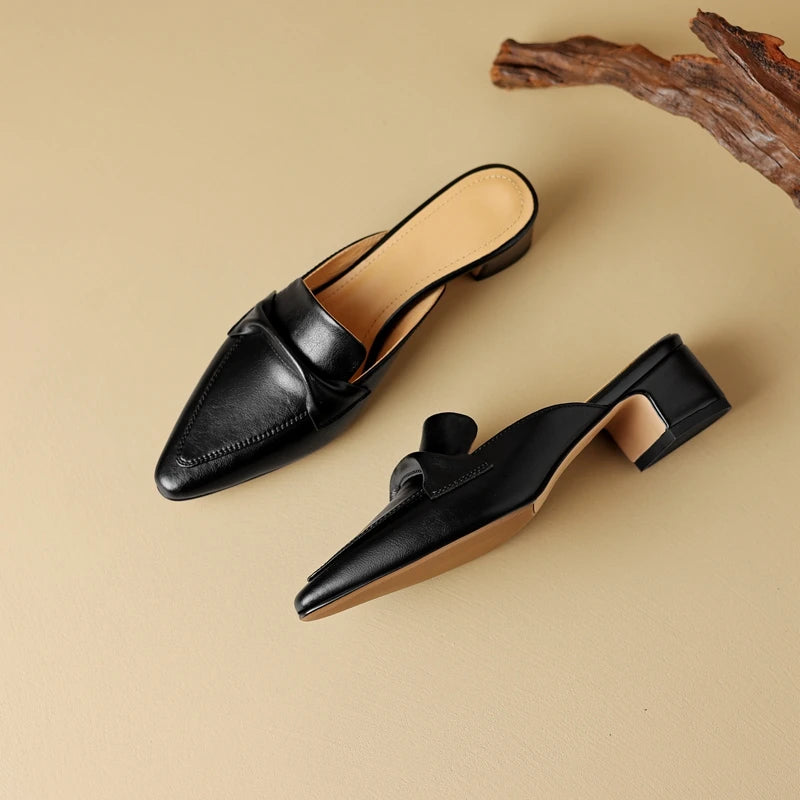 Elara Genuine Leather Flats