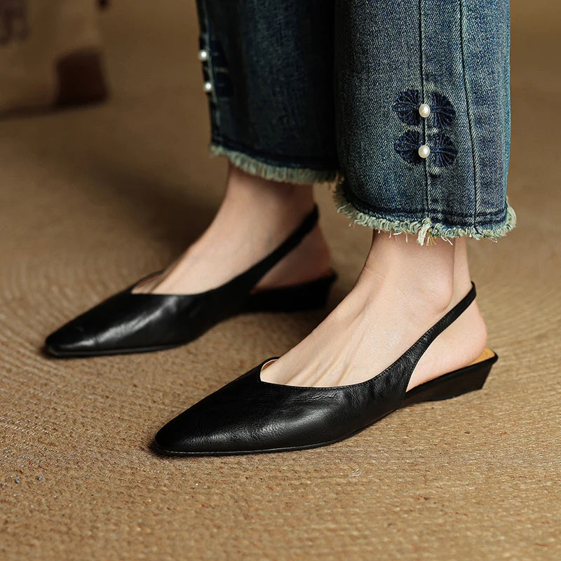 Serena Genuine Leather Slingbacks