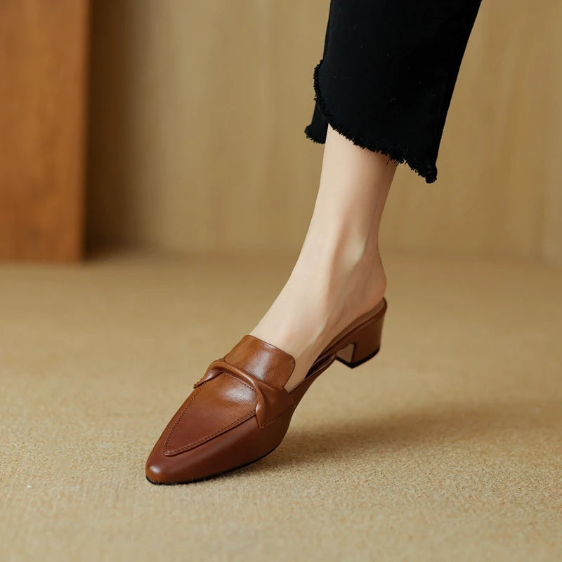 Elara Genuine Leather Flats