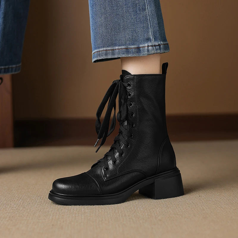 Carter Leather Combat Boots