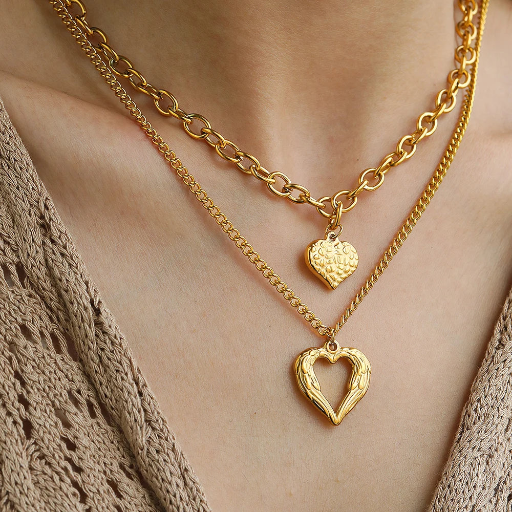 Cherubim Heart Necklace Set