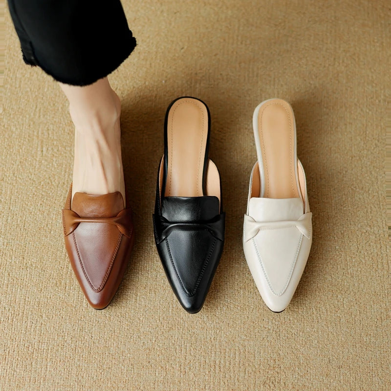 Elara Genuine Leather Flats