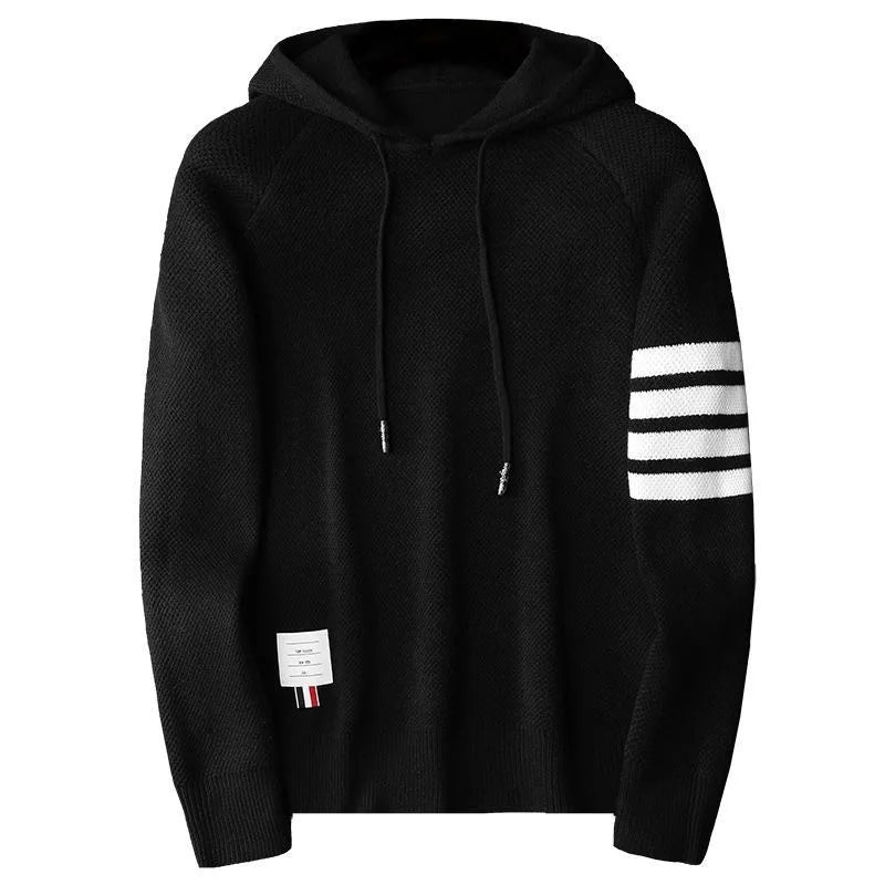2024 Autumn and Winter New Fashion Trend Striped Sweater Men's Casual Loose Comfortable Thick Warm Large Size Sweater M-5XL