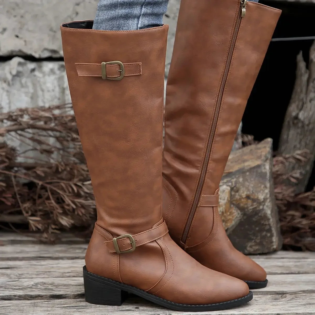 Brielle Leather Riding Boots