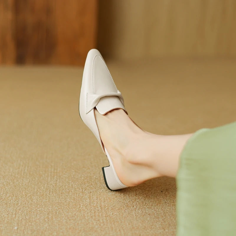 Elara Genuine Leather Flats