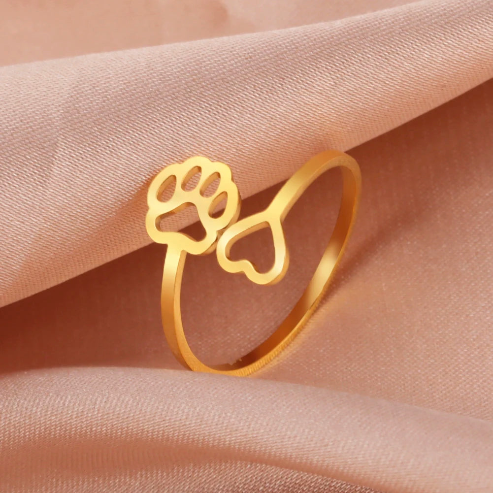 Pawprint Resizable Ring