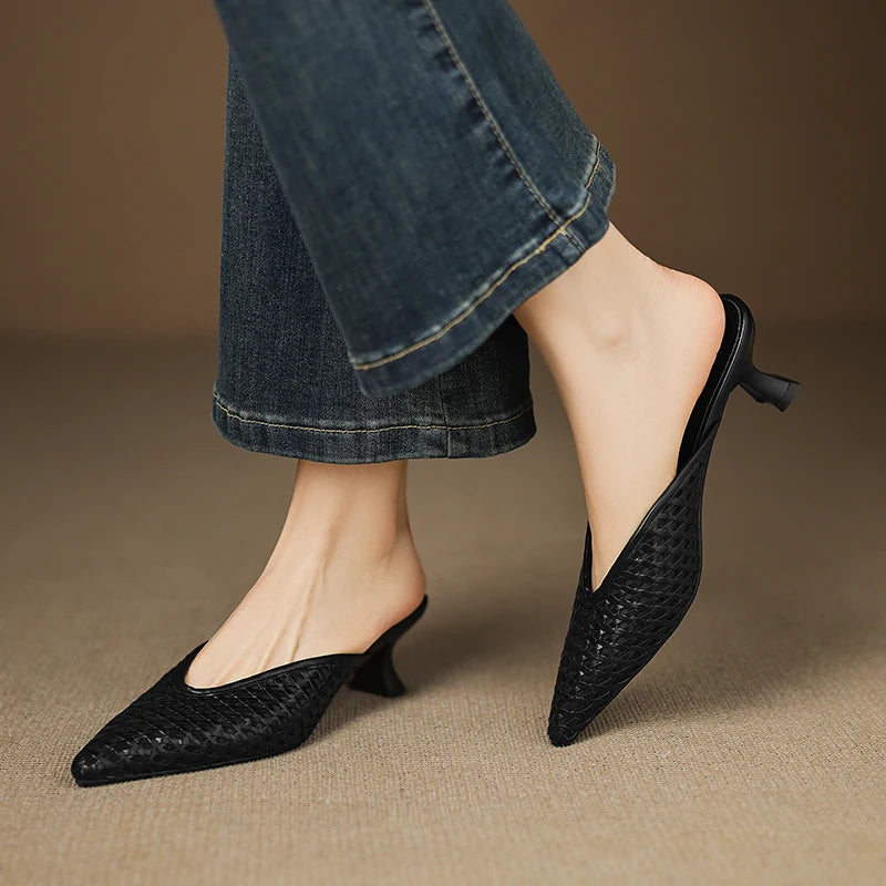 Sabrina Genuine Leather Mules