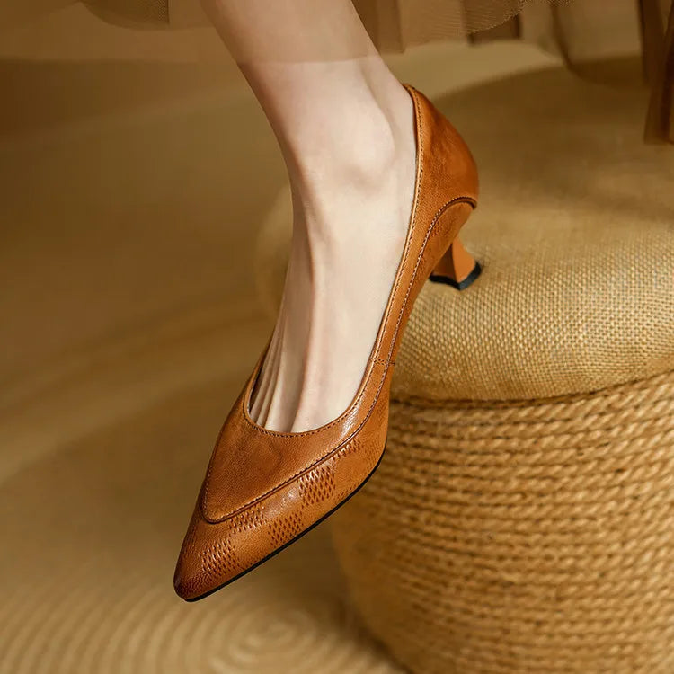 Amalia Genuine Leather Heels