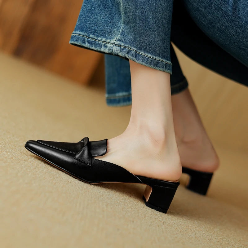 Elara Genuine Leather Flats