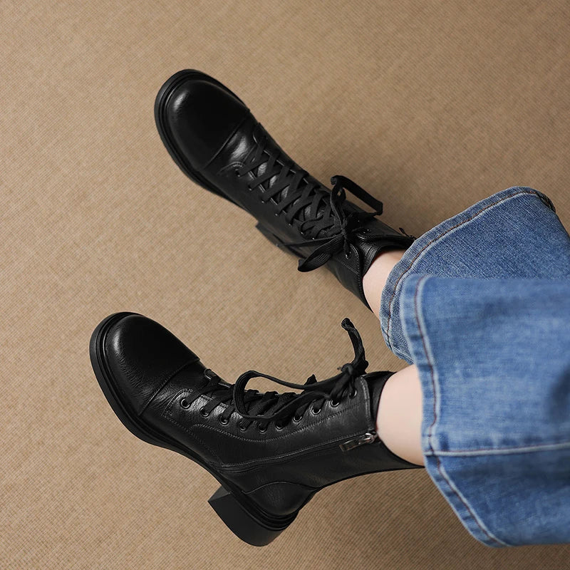 Carter Leather Combat Boots