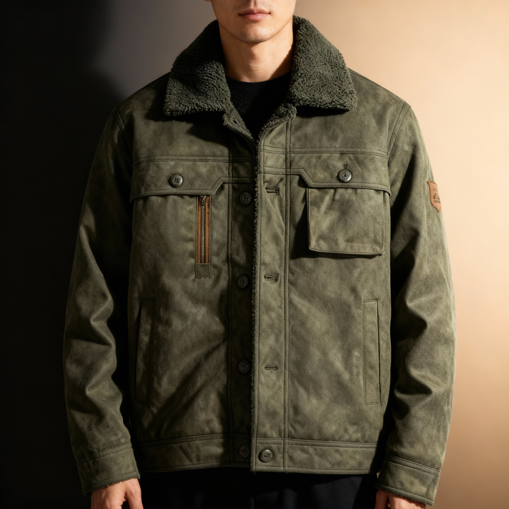 Hudson Fleece-Lined Suede Jacket
