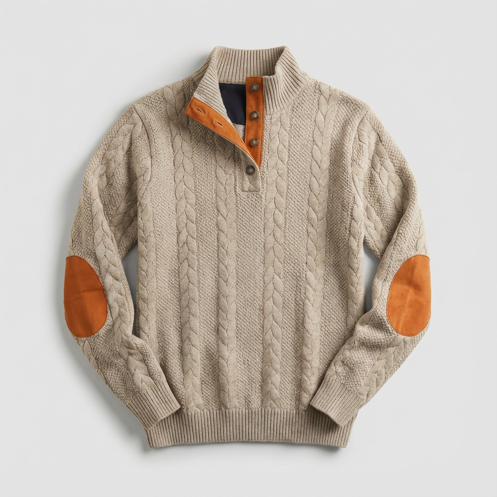 Callum Cable Knit Pullover Sweater