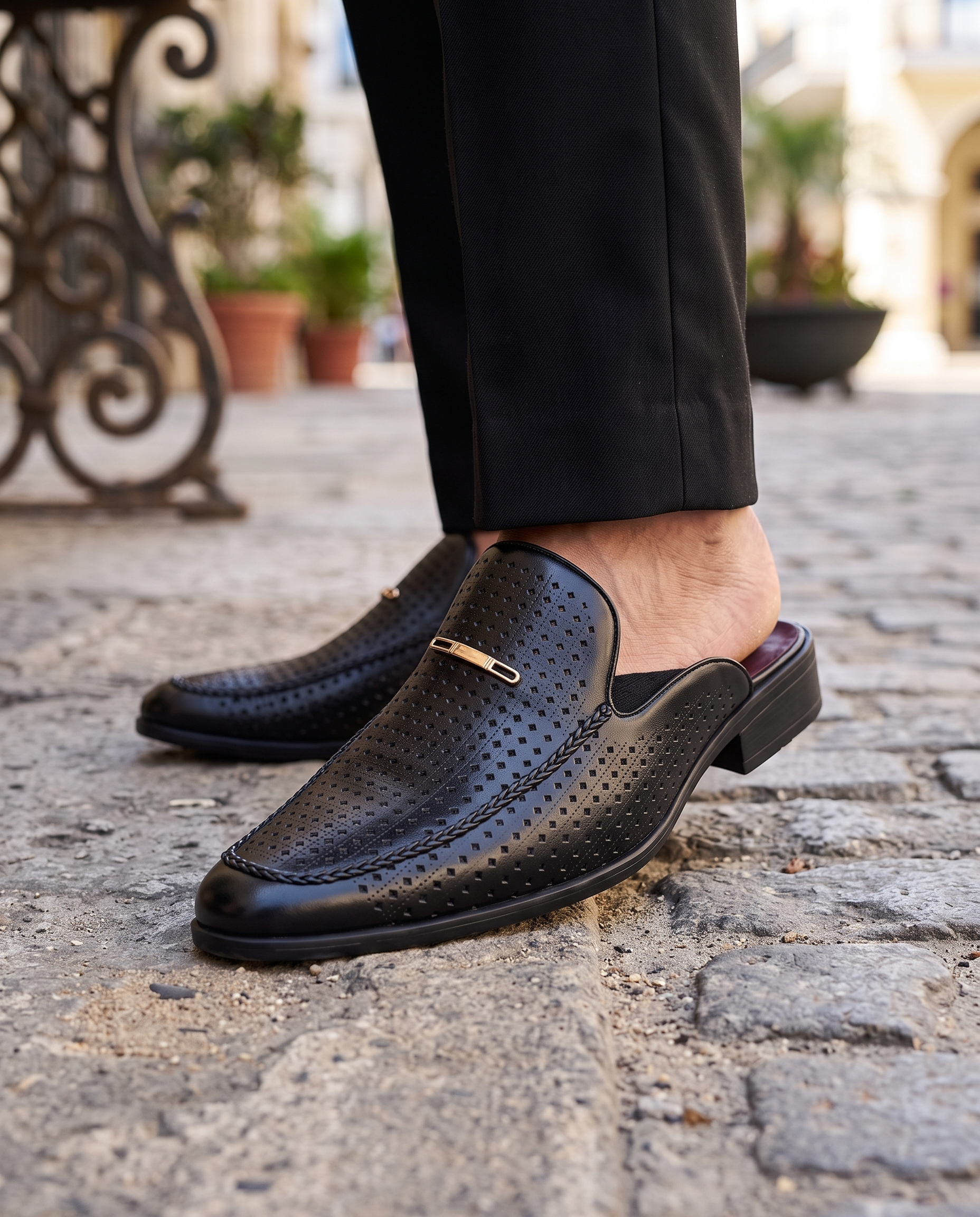 Capri Genuine Leather Slides