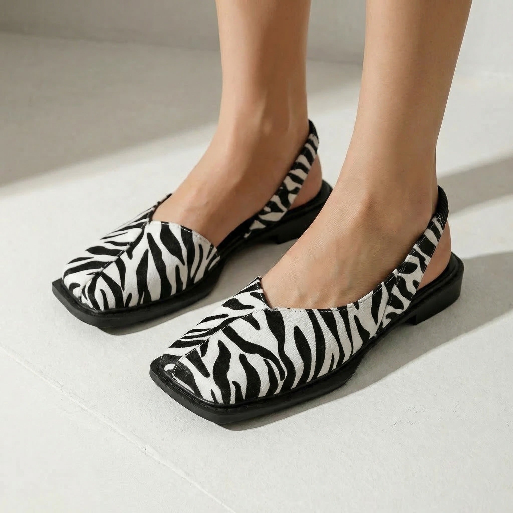 Cleo Square Toe Slingback Flats