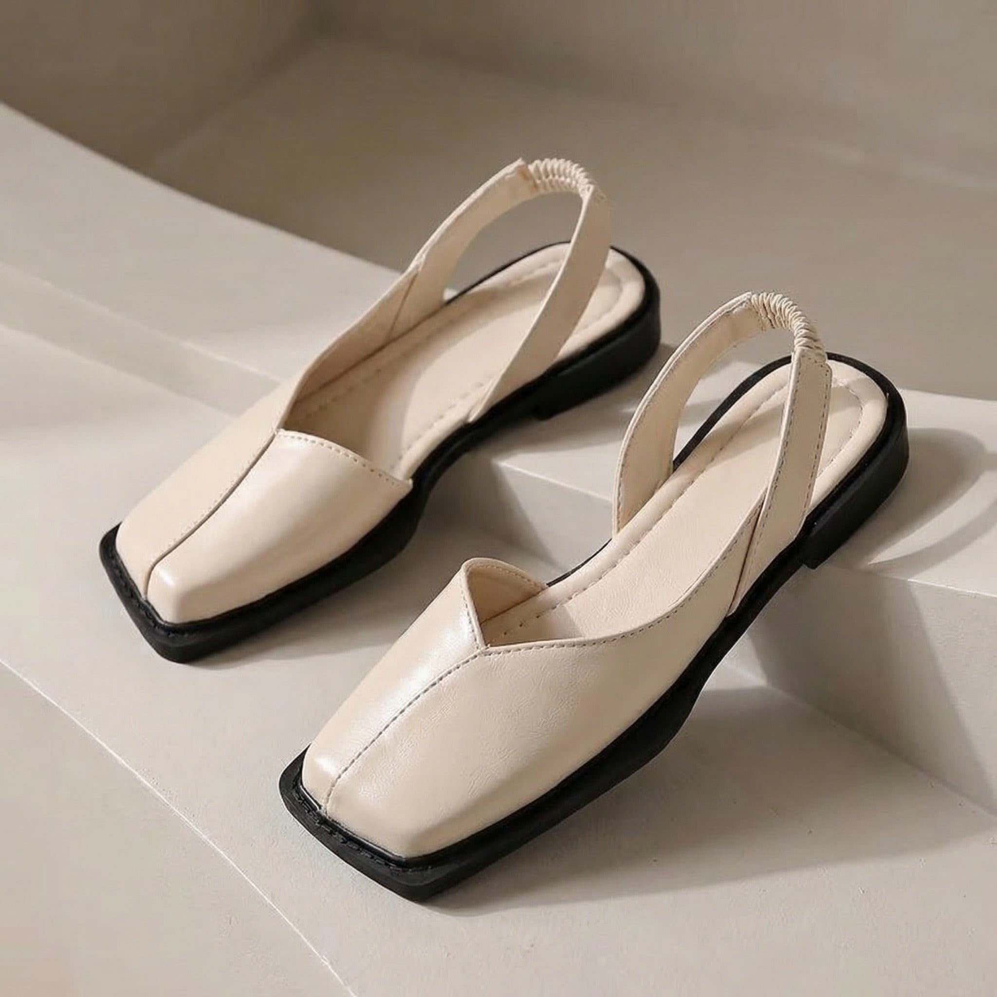 Cleo Square Toe Slingback Flats