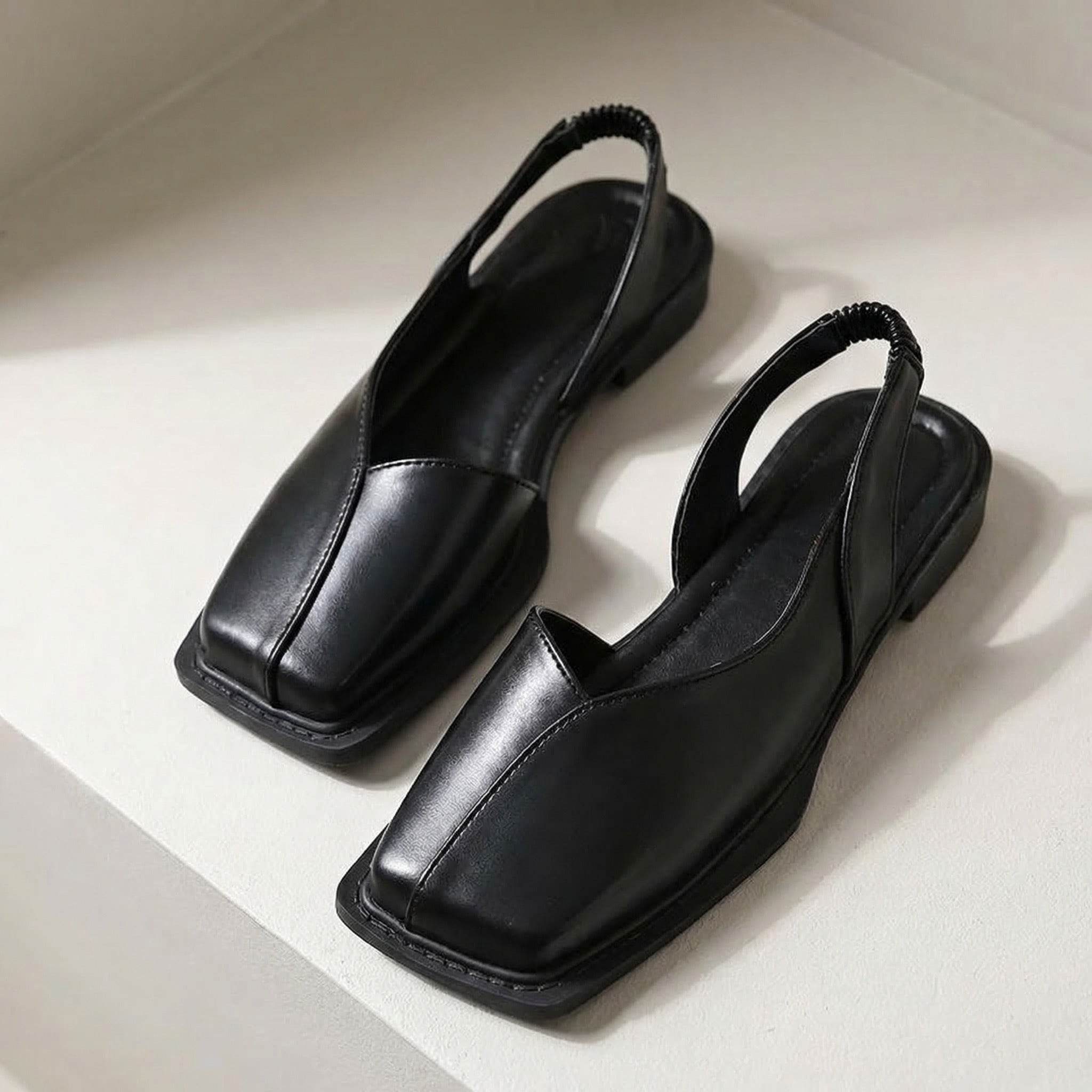 Cleo Square Toe Slingback Flats